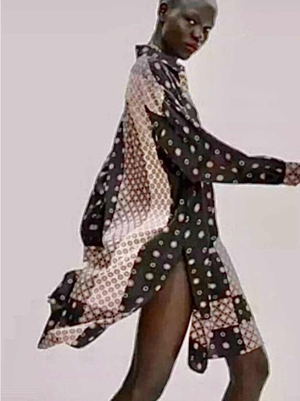 Zara oversized patchwork blouse